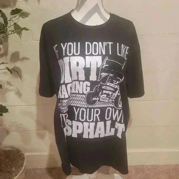 Port and Company Dirt Racing It's Your Own Asphalt Graphic Tee Short Sleeve 2XL - Picture 1 of 7